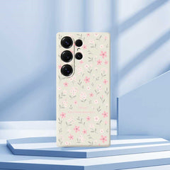 Für Samsung Galaxy S25 Ultra Hülle Kleines Blumenmuster Druck Gerade Kante TPU Telefon Rückseite 