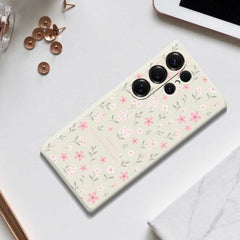 Für Samsung Galaxy S25 Ultra Hülle Kleines Blumenmuster Druck Gerade Kante TPU Telefon Rückseite 
