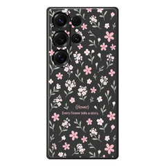 Für Samsung Galaxy S25 Ultra Hülle Kleines Blumenmuster Druck Gerade Kante TPU Telefon Rückseite 