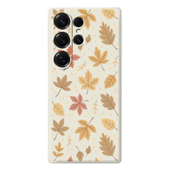 Coque arrière en TPU pour Samsung Galaxy S25 Ultra, motif feuilles, bord droit 