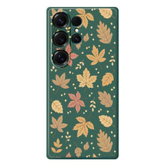 Coque arrière en TPU pour Samsung Galaxy S25 Ultra, motif feuilles, bord droit 