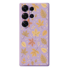 Coque arrière en TPU pour Samsung Galaxy S25 Ultra, motif feuilles, bord droit 