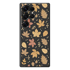 Coque arrière en TPU pour Samsung Galaxy S25 Ultra, motif feuilles, bord droit 