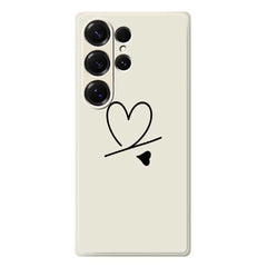 Coque arrière en TPU pour Samsung Galaxy S25 Ultra, motif Love noir, bord droit, impression 