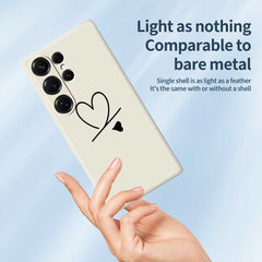 Coque arrière en TPU pour Samsung Galaxy S25 Ultra, motif Love noir, bord droit, impression 