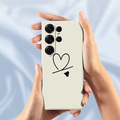 Coque arrière en TPU pour Samsung Galaxy S25 Ultra, motif Love noir, bord droit, impression 
