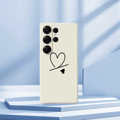 Coque arrière en TPU pour Samsung Galaxy S25 Ultra, motif Love noir, bord droit, impression 