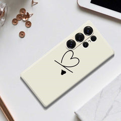 Coque arrière en TPU pour Samsung Galaxy S25 Ultra, motif Love noir, bord droit, impression 