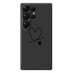 Coque arrière en TPU pour Samsung Galaxy S25 Ultra, motif Love noir, bord droit, impression 