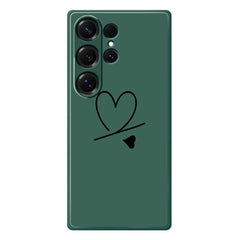 Coque arrière en TPU pour Samsung Galaxy S25 Ultra, motif Love noir, bord droit, impression 
