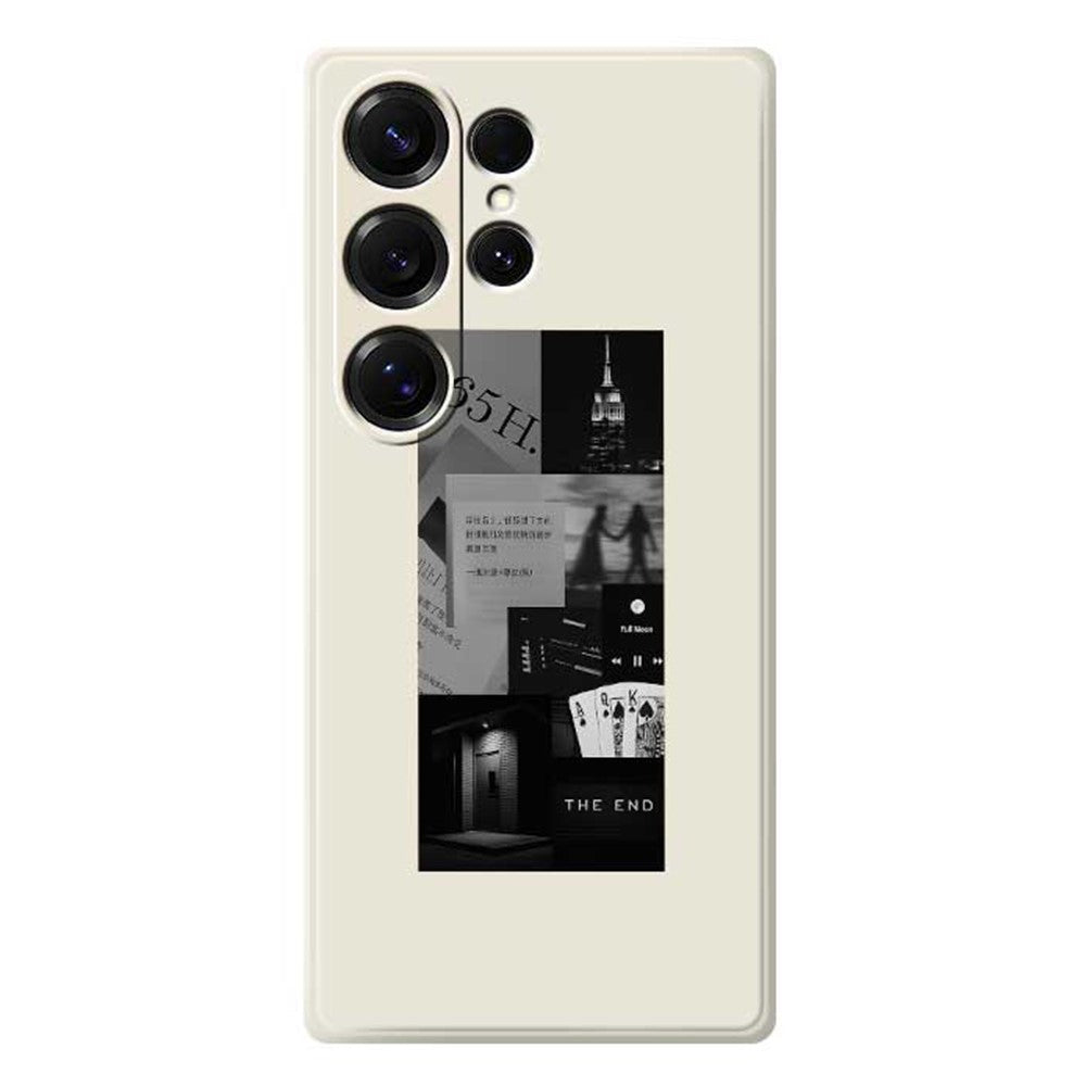 Für Samsung Galaxy S25 Ultra Hülle Nähen Fotos Musterdruck Gerade Kante TPU Telefon Rückseite 