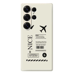 For Samsung Galaxy S25 Ultra Case Boarding Ticket Pattern Printing Straight Edge TPU Phone Back Cover