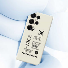For Samsung Galaxy S25 Ultra Case Boarding Ticket Pattern Printing Straight Edge TPU Phone Back Cover