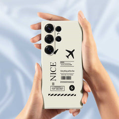 For Samsung Galaxy S25 Ultra Case Boarding Ticket Pattern Printing Straight Edge TPU Phone Back Cover