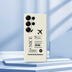 For Samsung Galaxy S25 Ultra Case Boarding Ticket Pattern Printing Straight Edge TPU Phone Back Cover