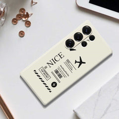 For Samsung Galaxy S25 Ultra Case Boarding Ticket Pattern Printing Straight Edge TPU Phone Back Cover