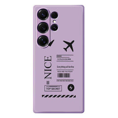 For Samsung Galaxy S25 Ultra Case Boarding Ticket Pattern Printing Straight Edge TPU Phone Back Cover