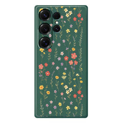 Für Samsung Galaxy S25 Ultra Hülle Blumen und Gras Muster Druck Gerade Kante TPU Telefon Rückseite 