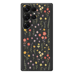 Für Samsung Galaxy S25 Ultra Hülle Blumen und Gras Muster Druck Gerade Kante TPU Telefon Rückseite 