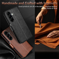 Coque AZNS pour Samsung Galaxy S25 FE, étui portefeuille anti-rayures en cuir PU avec support 
