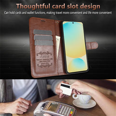 Coque AZNS pour Samsung Galaxy S25 FE, étui portefeuille anti-rayures en cuir PU avec support 