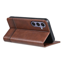 Étui portefeuille AZNS en cuir PU pour Samsung Galaxy S25 FE, texture peau de vache 