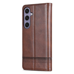 Étui portefeuille AZNS en cuir PU pour Samsung Galaxy S25 FE, texture peau de vache 