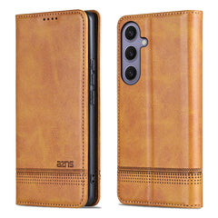 Étui portefeuille AZNS en cuir PU pour Samsung Galaxy S25 FE, texture peau de vache 