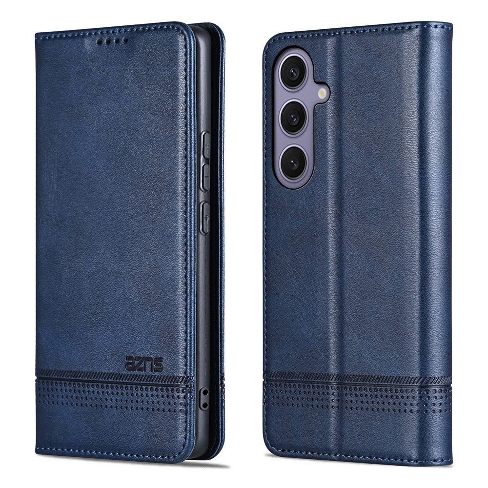 Étui portefeuille AZNS en cuir PU pour Samsung Galaxy S25 FE, texture peau de vache 