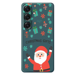For Samsung Galaxy S25 Case Christmas Gifts Pattern Printing Straight Edge TPU Phone Back Cover