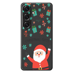 For Samsung Galaxy S25 Case Christmas Gifts Pattern Printing Straight Edge TPU Phone Back Cover