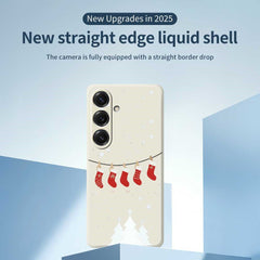 For Samsung Galaxy S25 Case Christmas Stockings Pattern Printing Straight Edge TPU Phone Back Cover