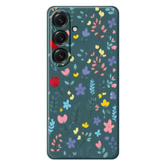 For Samsung Galaxy S25 Case Colorful Flower Branches Pattern Printing Straight Edge TPU Phone Back Cover