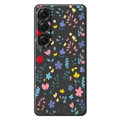 For Samsung Galaxy S25 Case Colorful Flower Branches Pattern Printing Straight Edge TPU Phone Back Cover