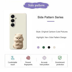 For Samsung Galaxy S25 Case Angry Cat Pattern Printing Straight Edge TPU Phone Back Cover