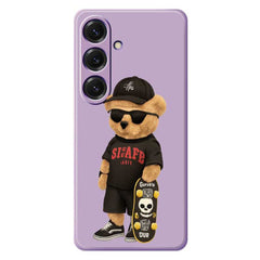 For Samsung Galaxy S25 Case Cool Bear Pattern Printing Straight Edge TPU Phone Back Cover