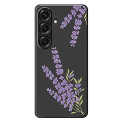 For Samsung Galaxy S25 Case Lavender Pattern Printing Straight Edge TPU Phone Back Cover