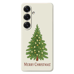 Coque arrière en TPU pour Samsung Galaxy S25, motif sapin de Noël, bords droits 