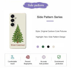 Coque arrière en TPU pour Samsung Galaxy S25, motif sapin de Noël, bords droits 