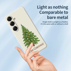 Coque arrière en TPU pour Samsung Galaxy S25, motif sapin de Noël, bords droits 