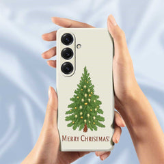 Coque arrière en TPU pour Samsung Galaxy S25, motif sapin de Noël, bords droits 