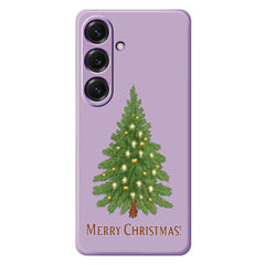 Coque arrière en TPU pour Samsung Galaxy S25, motif sapin de Noël, bords droits 