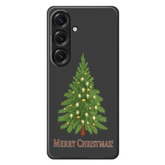 Coque arrière en TPU pour Samsung Galaxy S25, motif sapin de Noël, bords droits 