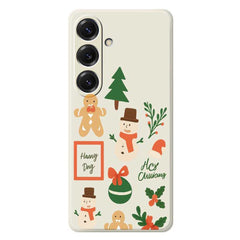 For Samsung Galaxy S25 Case Christmas Snowman Pattern Printing Straight Edge TPU Phone Back Cover