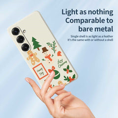 For Samsung Galaxy S25 Case Christmas Snowman Pattern Printing Straight Edge TPU Phone Back Cover