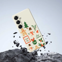 For Samsung Galaxy S25 Case Christmas Snowman Pattern Printing Straight Edge TPU Phone Back Cover