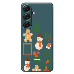 For Samsung Galaxy S25 Case Christmas Snowman Pattern Printing Straight Edge TPU Phone Back Cover
