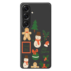 For Samsung Galaxy S25 Case Christmas Snowman Pattern Printing Straight Edge TPU Phone Back Cover