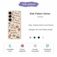 Coque arrière en TPU pour Samsung Galaxy S25, motif Joyeux Noël, bord droit 