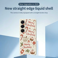 Coque arrière en TPU pour Samsung Galaxy S25, motif Joyeux Noël, bord droit 